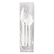 Solo Reliance Mediumweight Cutlery Kit, Knife/Fork/Spoon, White, 500 Kits/Carton (RSW7Z)