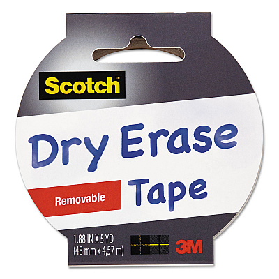 Scotch Dry Erase Tape, 3" Core, 1.88" x 5 yds, White (MMM1905RDEWHT)