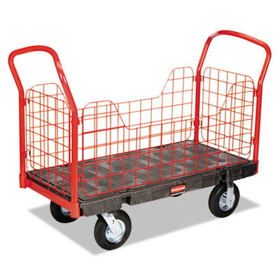 Rubbermaid Commercial Side-Panel Platform Truck, 2,000 lb Capacity, 24.25 x 56 x 41.25, Black (RCP4486BLA)