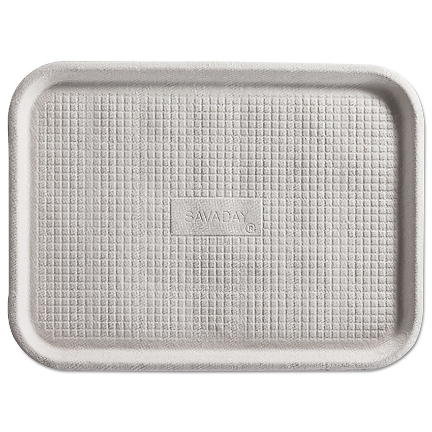 Chinet Savaday Molded Fiber Flat Food Tray, 1-Compartment, 16 x 12, White, Paper, 200/Carton (HUH20803CT)