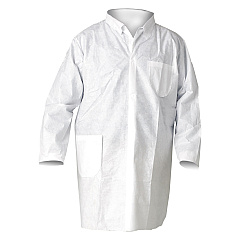KleenGuard A20 Breathable Particle Protection Lab Coats, Snap Closure/Open Wrists/Pockets, X-Large, White, 25/Carton (KCC10039)