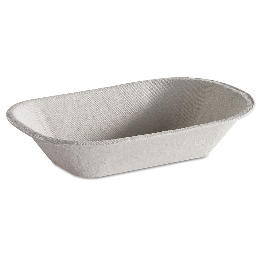 Chinet Savaday Molded Fiber Food Tray, 1-Compartment, 4 x 6, Beige, Paper, 250/Bag, 4 Bags/Carton (HUH10408CT)