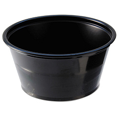 Fabri-Kal Portion Cups, 2 oz, Black, 250/Sleeve, 10 Sleeves/Carton (FABPC200B)