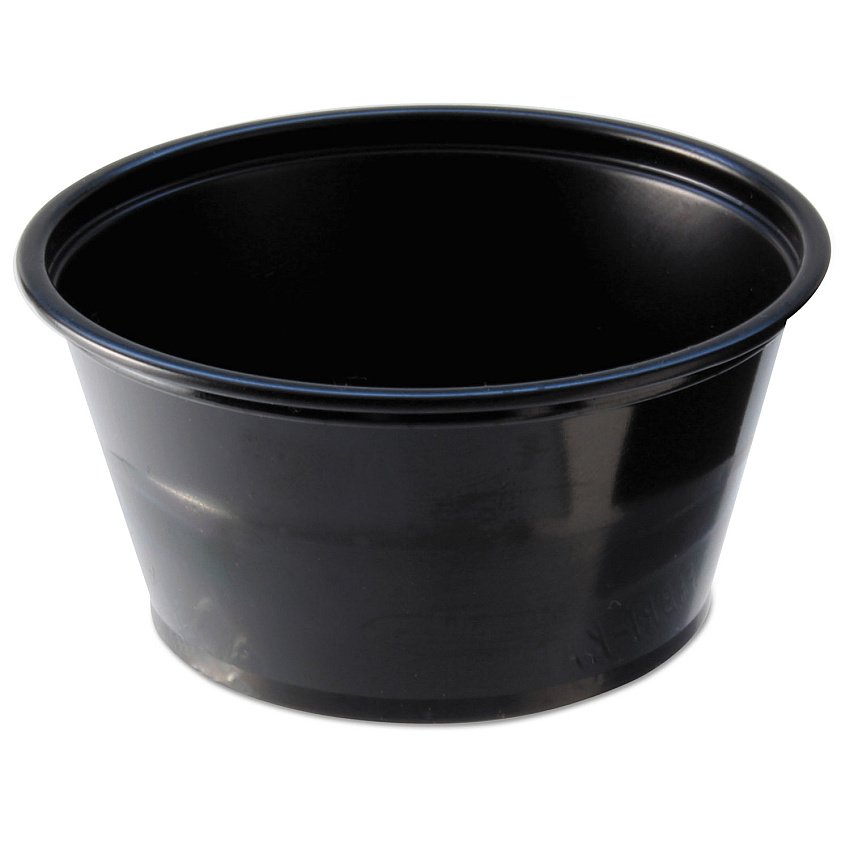 Fabri-Kal Portion Cups, 2 oz, Black, 250/Sleeve, 10 Sleeves/Carton (FABPC200B)