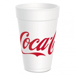 Dart Coca-Cola Foam Cups, 16 oz, White/Red, 25/Bag, 40 Bags/Carton (16J16C)