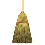 Boardwalk Corn/Fiber Brooms, Corn/Yucca Bristles, 53.5" Overall Length, Natural, 6/Carton (BWKBR10004)