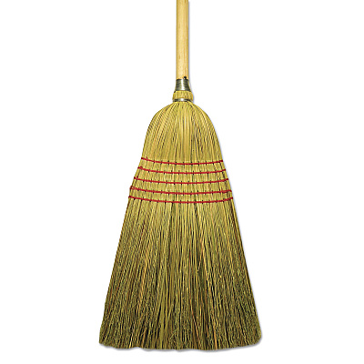 Boardwalk Corn/Fiber Brooms, Corn/Yucca Bristles, 53.5" Overall Length, Natural, 6/Carton (BWKBR10004)