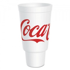 Dart Coca-Cola Foam Cups, Red/white, 44 Oz, 20/bag, 15 Bags/carton (44AJ32C)