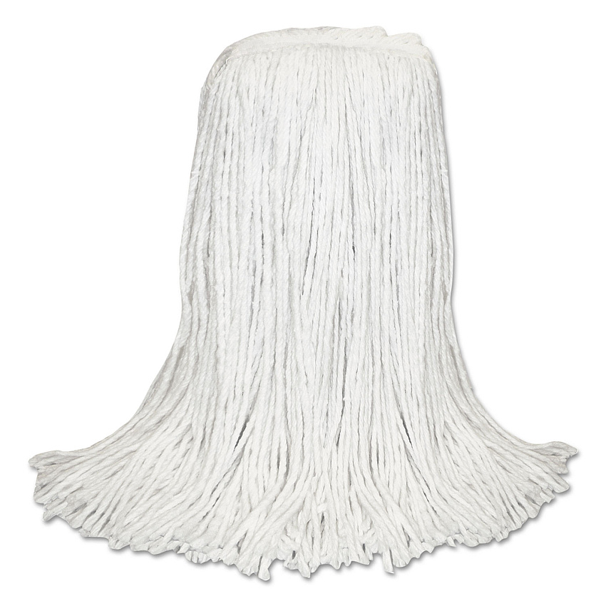 Boardwalk Banded Rayon Cut-End Mop Heads, White, 24 Oz, 1 1/4" Headband, 12/carton (BWKRM30024)