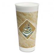 Dart Cafe G Foam Hot/Cold Cups, 24 oz, Brown/Green/White, 20/Bag, 25 Bags/Carton (24X16G)