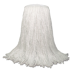 Boardwalk Banded Rayon Cut-End Mop Heads, White, 20 oz, 1 1/4" Headband, White, 12/Carton (BWKRM30020)