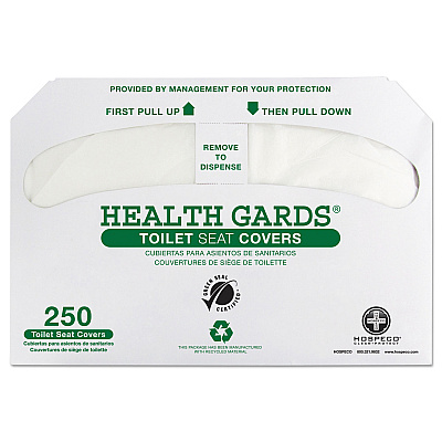 HOSPECO Health Gards Green Seal Recycled Toilet Seat Covers, 14.25 x 16.75, White, 250/Pack, 4 Packs/Carton (HOSGREEN1000)