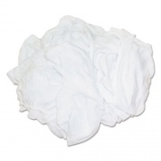 HOSPECO New Bleached White T-Shirt Rags, Multi-Fabric, 25 lb Polybag (45525BP)
