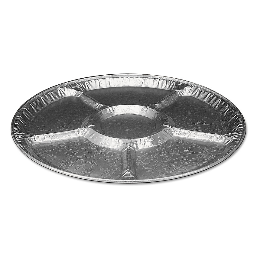 HFA Aluminum Lazy Susan, 6 Compartments, 18" Diameter x 0.94"h, 25/Carton (HFA4018100)