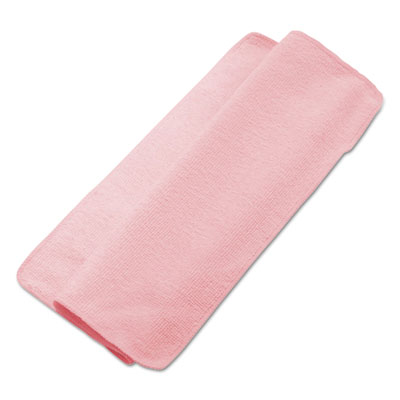 Boardwalk Lightweight Microfiber Cleaning Cloths, 16 x 16, Pink, 24/Pack (BWK16REDCLOTH)