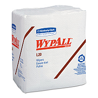 WypAll L20 Towels, 1/4 Fold, 4-Ply, 12.5 x 13, Unscented, White, 68/Pack, 12 Packs/Carton (KCC47022)