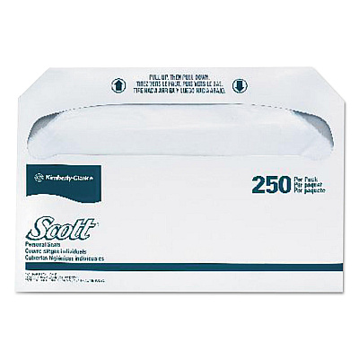 Scott Personal Seats Toilet Seat Covers, 14.5 x 17, White, 250/Pack, 20 Packs/Carton (KCC39000)
