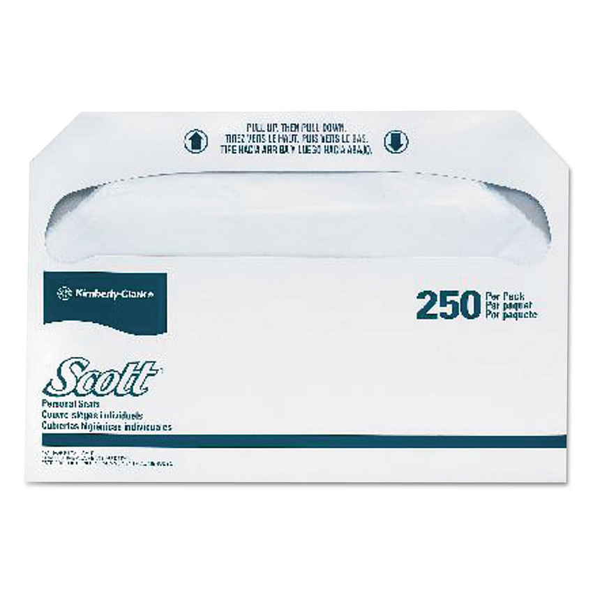 Scott Personal Seats Toilet Seat Covers, 14.5 x 17, White, 250/Pack, 20 Packs/Carton (KCC39000)