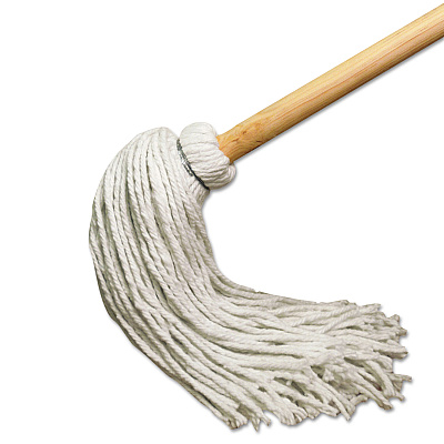 Boardwalk Handle/Deck Mops, #24 White Rayon Head, 54" Natural Wood Handle, 6/Pack (BWK124R)