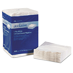 Georgia Pacific Professional Acclaim 1/4 Fold Paper Dinner Napkins, White, 1-Ply, 16"x16", 500/PK, 8 PK/CT (GPC36202)