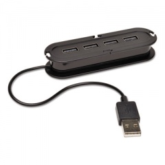 Tripp Lite USB 2.0 Ultra-Mini Compact Hub with Power Adapter, 4 Ports, Black (U222004R)