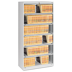 Tennsco Fixed Shelf Enclosed-Format Lateral File for End-Tab Folders, 6 Legal/Letter File Shelves, Light Gray, 36" x 16.5" x 75.25" (TNNFS361LLGY)