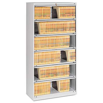 Tennsco Fixed Shelf Enclosed-Format Lateral File for End-Tab Folders, 6 Legal/Letter File Shelves, Light Gray, 36" x 16.5" x 75.25" (TNNFS361LLGY)
