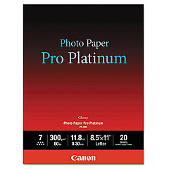 Canon Photo Paper Pro Platinum, 11.8 mil, 8.5 x 11, High-Gloss White, 20/Pack (CNM2768B022)