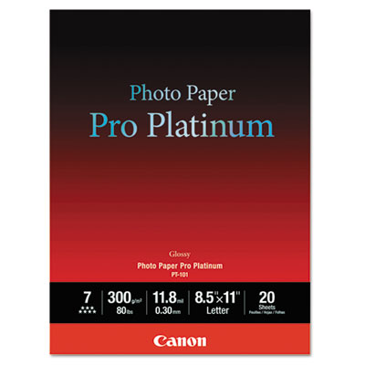 Canon Photo Paper Pro Platinum, 11.8 mil, 8.5 x 11, High-Gloss White, 20/Pack (CNM2768B022)