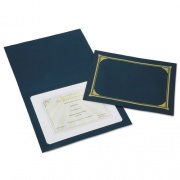 AbilityOne 7520015195771 SKILCRAFT Gold Foil Document Cover, 12.5 x 9.75, Blue, 5/Pack