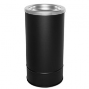 Ex-Cell Round Sand Urn with Removable Tray, 6.8 gal, 10 dia x 20h, Black (160)