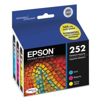 Epson T252520-S (252) DURABrite Ultra Ink, Cyan/Magenta/Yellow, 3/Pack