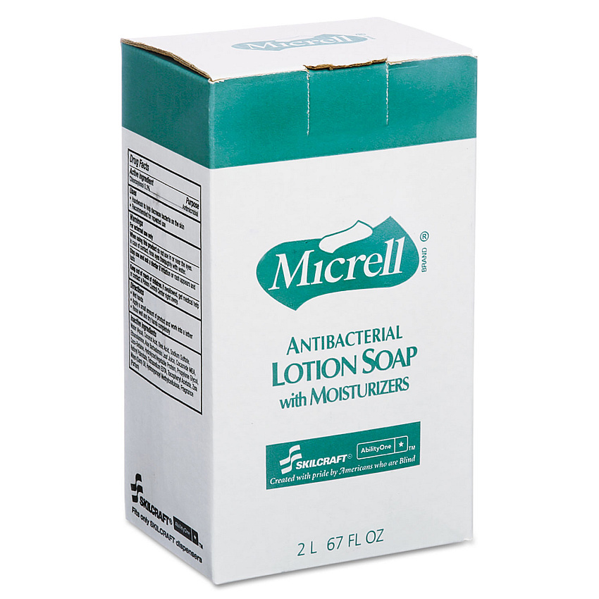 AbilityOne 8520015220831, SKILCRAFT GOJO Antibacterial Lotion Soap, Unscented, 2,000 mL, 4/Box