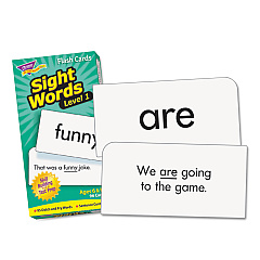 TREND Skill Drill Flash Cards, Sight Words Set 1, 3 x 6, Black and White, 96/Set (TEPT53017)