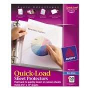 Avery Quick Top and Side Loading Sheet Protectors, Letter, Non-Glare, 50/Box (73803)