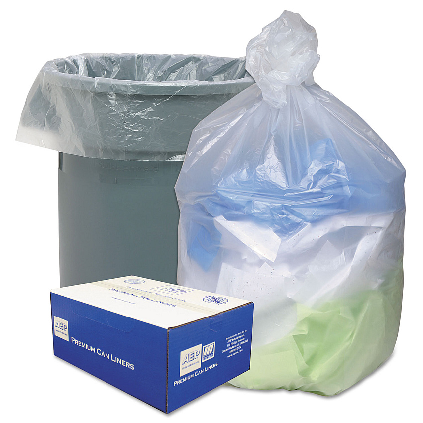 Ultra Plus Can Liners, 33 gal, 11 mic, 33" x 40", Natural, 25 Bags/Roll, 20 Rolls/Carton (WBIHD334011N)