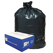 Classic Linear Low-Density Can Liners, 56 gal, 0.9 mil, 43" x 47", Black, 10 Bags/Roll, 10 Rolls/Carton (WBI434722G)