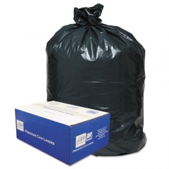 Classic Linear Low-Density Can Liners, 56 gal, 0.9 mil, 43" x 47", Black, 10 Bags/Roll, 10 Rolls/Carton (434722G)
