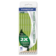 Staedtler Wopex Extruded Pencil, HB (#2.5), Black Lead, Green Barrel, 18/Pack (18241CB18)