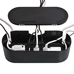 D-Line Large Cable Tidy Units, 16.5" x 6.5" x 5.25", Black (DLNCTULGEB)