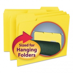 Smead Interior File Folders, 1/3-Cut Tabs: Assorted, Letter Size, 0.75" Expansion, Yellow, 100/Box (10271)