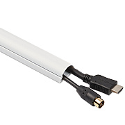 D-Line Decorative Mini Cord Cover, 60" x 1.25" x 0.5" Covers, White (DLNR5FT3015W)