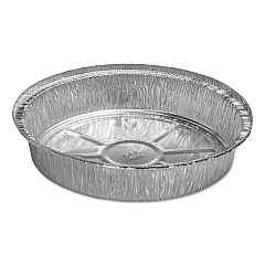 HFA Round Aluminum Container, 48 oz, 9" Diameter x 1.66"h, Silver, 500/Carton (HFA204600)