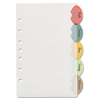 Avery Insertable Style Edge Tab Plastic Dividers, 7-Hole Punched, 5-Tab, 8.5 x 5.5, Translucent, 1 Set (AVE11118)