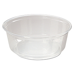 Fabri-Kal Microwavable Deli Containers, 8 oz, 4.6 Diameter x 1.8 h, Clear, Plastic, 500/Carton (FABPK8SC)