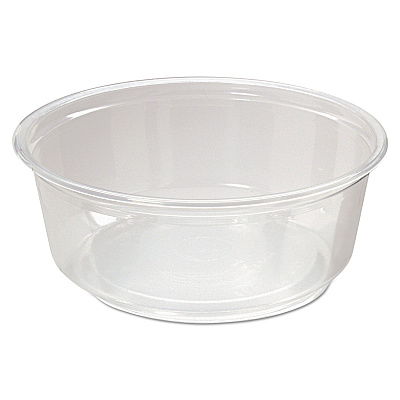Fabri-Kal Microwavable Deli Containers, 8 oz, 4.6 Diameter x 1.8 h, Clear, Plastic, 500/Carton (FABPK8SC)