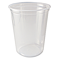 Fabri-Kal Microwavable Deli Containers, 32 oz, 4.6 Diameter x 5.6 h, Clear, Plastic, 500/Carton (FABPK32TC)