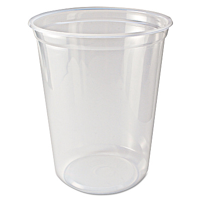 Fabri-Kal Microwavable Deli Containers, 32 oz, 4.6 Diameter x 5.6 h, Clear, Plastic, 500/Carton (FABPK32TC)
