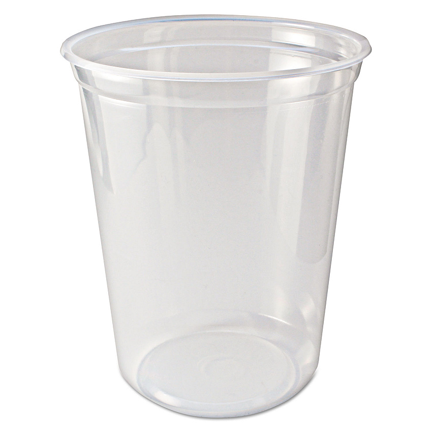 Fabri-Kal Microwavable Deli Containers, 32 oz, 4.6 Diameter x 5.6 h, Clear, Plastic, 500/Carton (FABPK32TC)