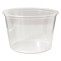 Fabri-Kal Microwavable Deli Containers, 16 oz, 4.6  Diameter x 3 h, Clear, Plastic, 500/Carton (FABPK16SC)